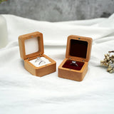 Wood Wedding Ring Gift Boxes Earrings Necklace Wooden Display Stand Case