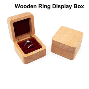 Wood Wedding Ring Gift Boxes Earrings Necklace Wooden Display Stand Case