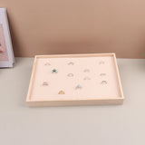 Wooden 100 Grids Rings Tray Jewelry Showcase Organizer Display