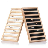 Wood 9 Lines Jewelry Display Tray Box Earring Necklace Pendant Organizer