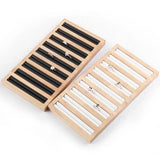 Wood 9 Lines Jewelry Display Tray Box Earring Necklace Pendant Organizer