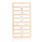 Wood 9 Lines Jewelry Display Tray Box Earring Necklace Pendant Organizer