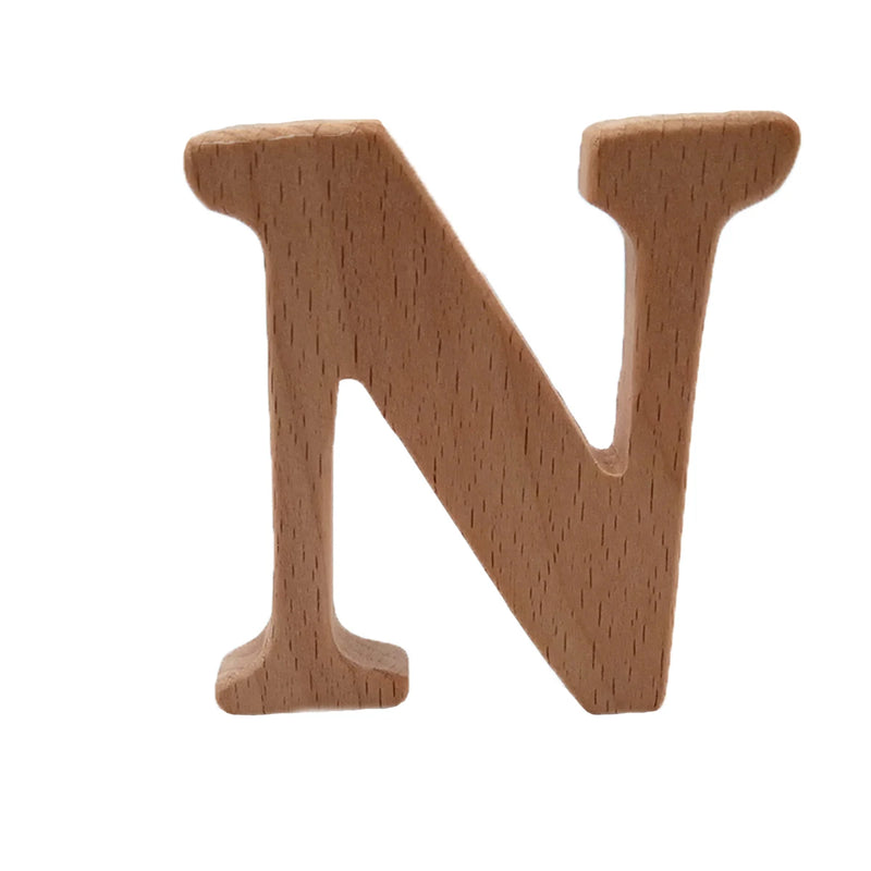 Wooden Alphabet Home Decor Wedding Craft Decoration Beech Letters N DIY