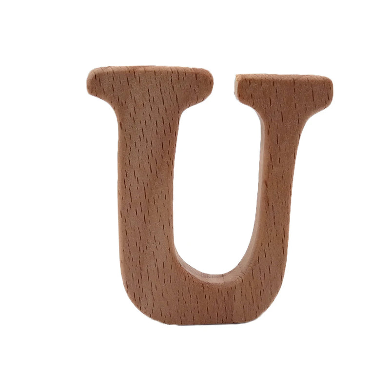 Wooden Alphabet Home Decor Wedding Craft Decoration Beech Letters U