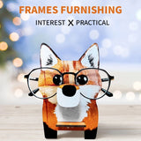 Wooden Fox Glasses Display Stand Jewelry Watch Holder