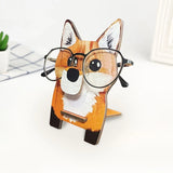 Wooden Fox Glasses Display Stand Jewelry Watch Holder