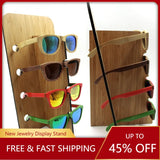 Bamboo Glasses Jewelry Display Storage Stand Retro High-End Rack