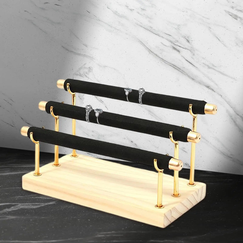 Wooden Base Ring Holder Jewelry Display Stand Storage Rack for Anklet