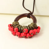 Bohemian Wooden Bead Necklace for Women