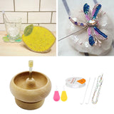 Wooden Bead Spinner Holder Beading Needles Fast Beader Kit