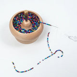 Wooden Bead Spinner with 2 Needles Beading Bowl DIY Bracelets Jewelry Making
