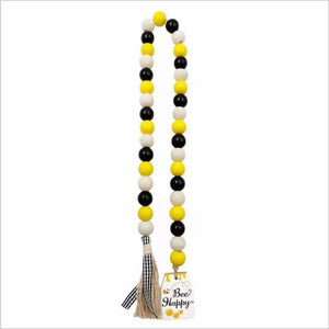 Wooden Bead Tassel String Twine Creative Bee Beaded Two-Color Wooden Bead