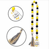 Wooden Bead Tassel String Twine Creative Bee Beaded Two-Color Wooden Bead