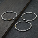 Natural Stone Hematite Beaded Bracelet for Men and Women