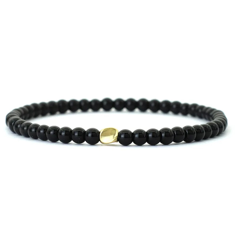 Natural Stone Hematite Beaded Bracelet for Men and Women