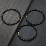 Natural Stone Hematite Beaded Bracelet for Men and Women