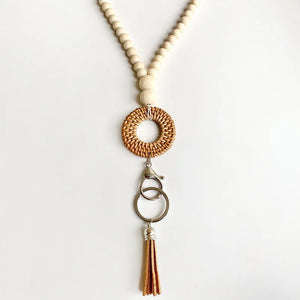 Beaded Chains Rattan Weaving Tassel Necklaces for Women