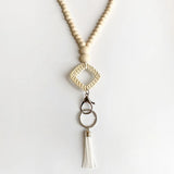 Beaded Chains Rattan Weaving Tassel Necklaces for Women