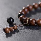 8mm Natural Buddha Wood Bracelet for Men Women
