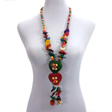 Wooden Beads Colorful Necklace Women Bamboo Coconut Shell