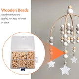 Round Wood Beads Set DIY Jewelry Making (1105 Pcs)