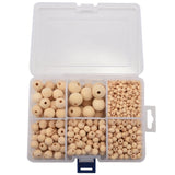 Round Wood Beads Set DIY Jewelry Making (1105 Pcs)