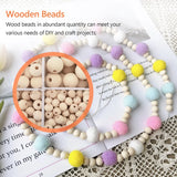 Round Wood Beads Set DIY Jewelry Craft Making 1105 Pcs