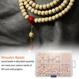 Round Wood Beads Set DIY Jewelry Craft Making 1105 Pcs