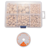 Round Wood Beads Set DIY Jewelry Making (1105 Pcs)