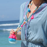 Wooden Beads Tassel Long Necklace Bohemian Summer Beach Dress Accessory