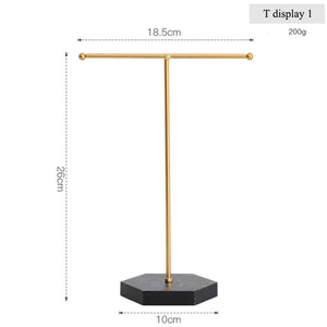 Wooden T-Shaped Jewelry Display Stand for Necklaces and Bracelets