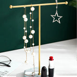 Wooden T-Shaped Jewelry Display Stand for Necklaces and Bracelets