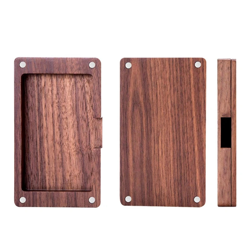 Walnut Wood Business Card Holder for Desk