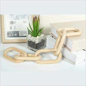 Wooden Chain Link Beech Wood Five-Link Chain DIY Crafts