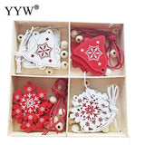 Christmas Tree Pendants Hand Drawn Wooden Ornaments DIY Decorations