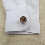Wooden Initial Cufflink A-Z Wood Cuff Link For Business Wedding Shirts