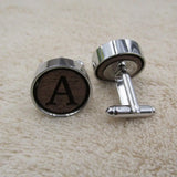 Wooden Initial Cufflink A-Z Wood Cuff Link For Business Wedding Shirts