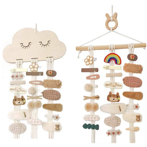 Wooden Cloud Hair Clips Holder for Baby Girls