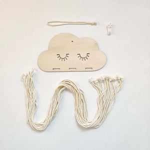 Wooden Cloud Hair Clips Holder Organizer Wall Baby Girl Hairpin Storage