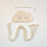 Wooden Cloud Hair Clips Holder Organizer Wall Baby Girl Hairpin Storage