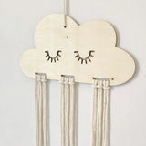 Wooden Cloud Ornaments Hair Clips Holder Princess Girls Hairpins Organizer