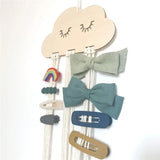 Wooden Cloud Ornaments Hair Clips Holder Princess Girls Hairpins Organizer