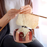 Wooden Crochet Hook and Storage Bowl Set with 12Pcs Crochet Hook