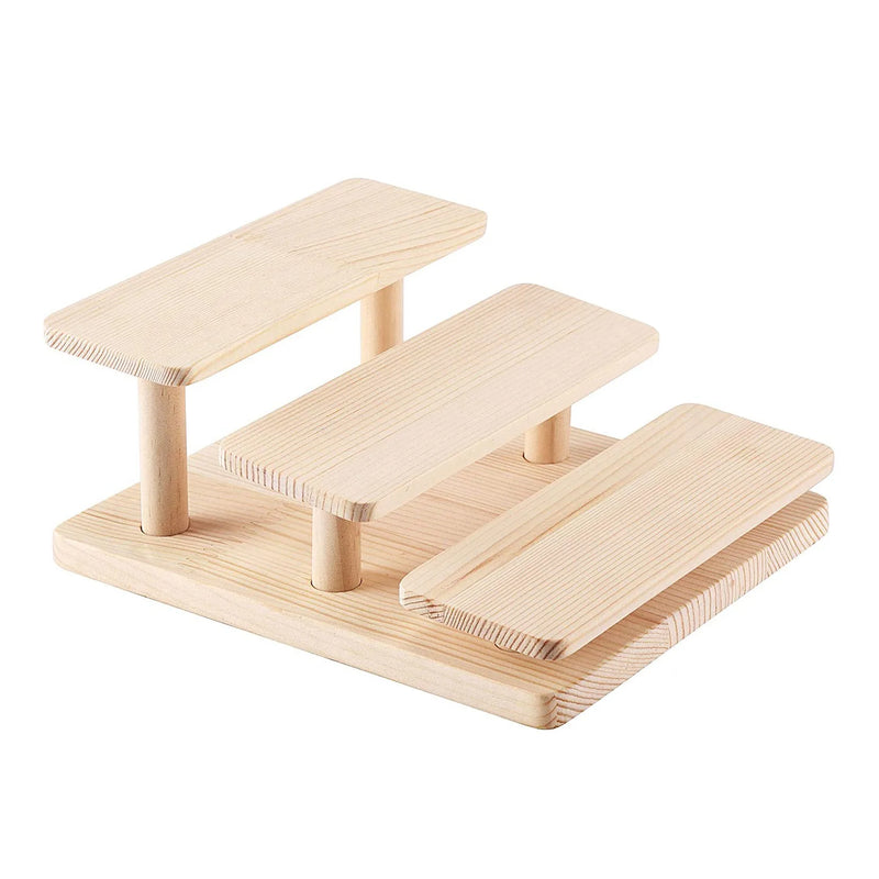 Wooden Display Risers 3 Layers Glasses Display Stand