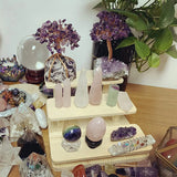 Wooden Display Risers 3 Layers Glasses Display Stand