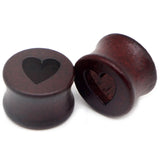 Wooden Heart Ear Gauges Flesh Tunnels Body Jewelry