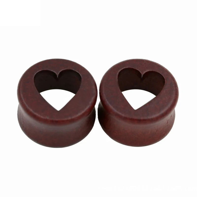 Wooden Heart Ear Gauges Flesh Tunnels Body Jewelry