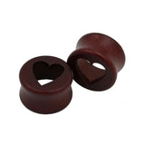 Wooden Heart Ear Gauges Flesh Tunnels Body Jewelry