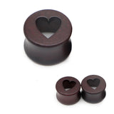 Wooden Heart Ear Gauges Flesh Tunnels Body Jewelry
