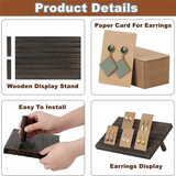 Wooden Earring Display Holder with 100pcs Earring Cardboard